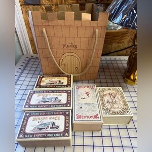 Maileg Empty safety match Boxes lot of 5 + castle gift bag
